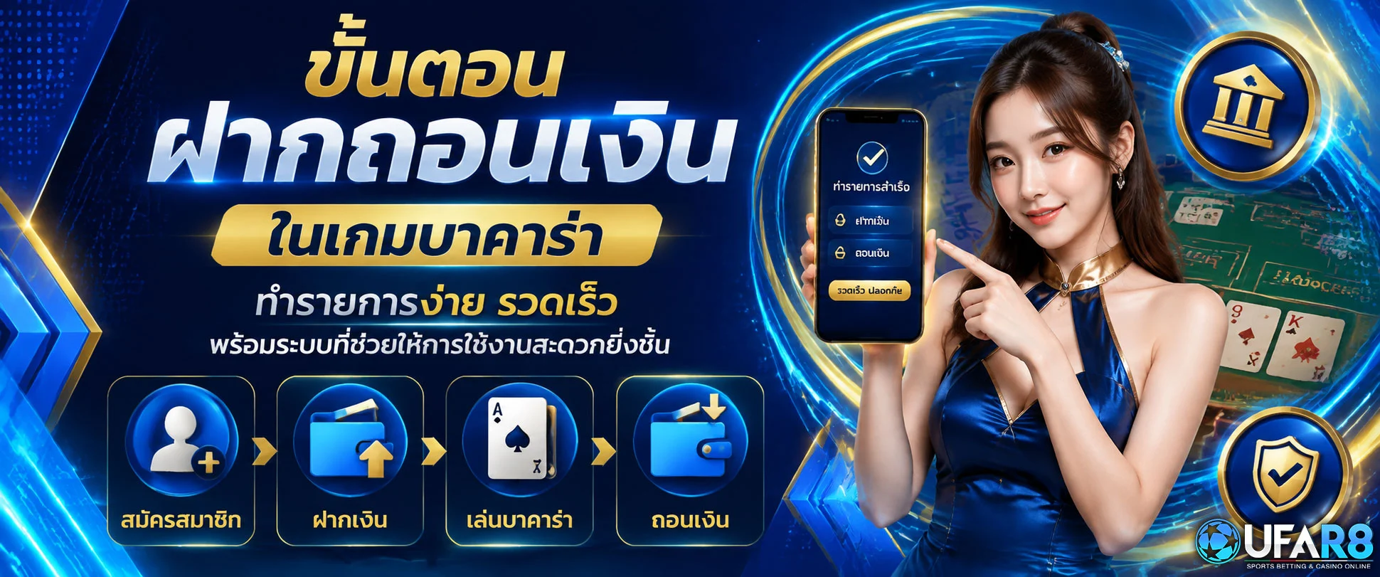 ขั้นตอนฝากถอนเงินในเกมบาคาร่า